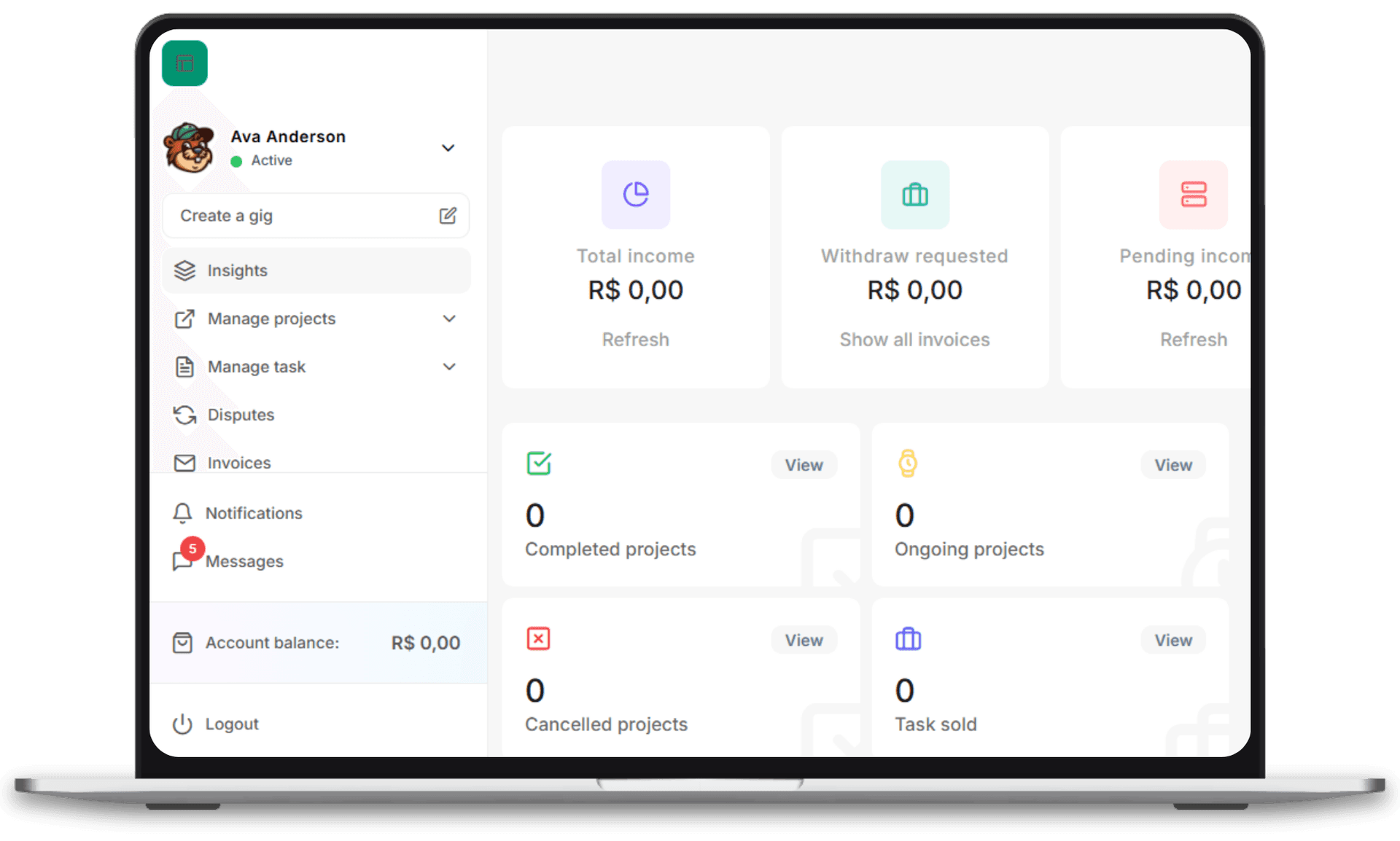 Beever dashboard mockup